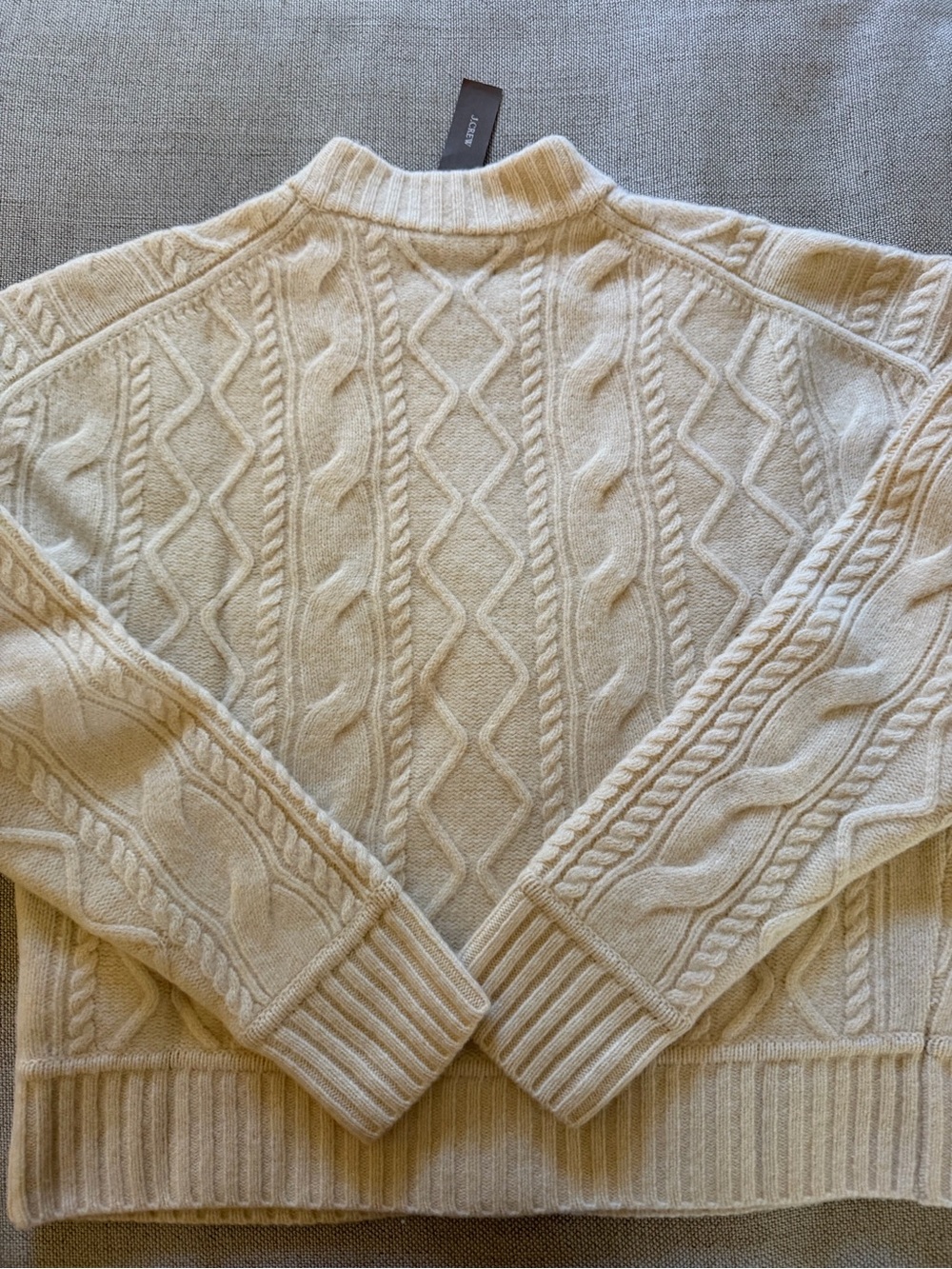 J CREW SMALL Wool cable-knit bomber jacket CR119 - Picture 6 of 7